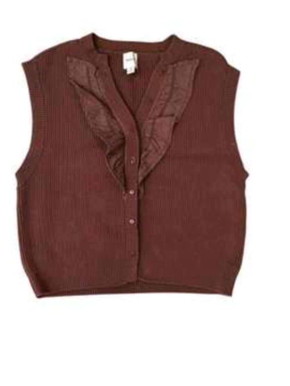 Anthropologie (Maeve) Brown knit cotton Vest XL